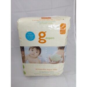 gDiapers Disposable Inserts M/L/ 32 Count Biodegradable NEW Sealed (Open Bag)